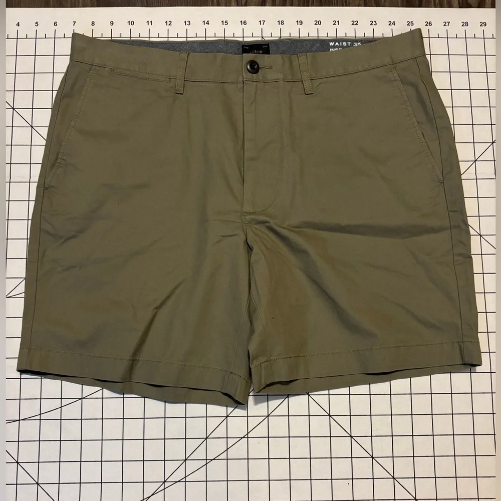 NWT J.‎ Crew Men’s Size 35 Green Flat Front Shorts Casual Style